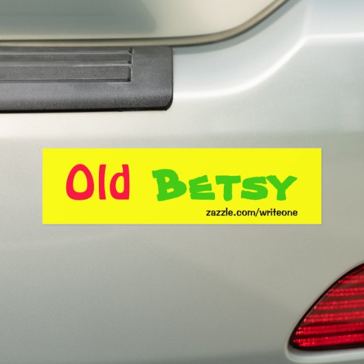 Oude betsy bumper sticker (Op auto)