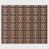 Oude Bewakers: Tiki Wood Art Cadeaupapier (Vlak)