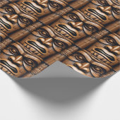 Oude Bewakers: Tiki Wood Art Cadeaupapier (Hoek)