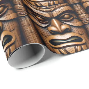 Oude Bewakers: Tiki Wood Art Cadeaupapier