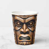 Oude Bewakers: Tiki Wood Art Papieren Bekers (Achterkant)