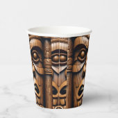 Oude Bewakers: Tiki Wood Art Papieren Bekers (Rechts)