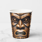 Oude Bewakers: Tiki Wood Art Papieren Bekers (Voorkant)