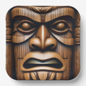 Oude Bewakers: Tiki Wood Art Papieren Bordje (Voorkant)
