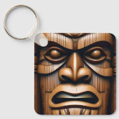 Oude Bewakers: Tiki Wood Art Sleutelhanger (Voorkant)