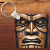 Oude Bewakers: Tiki Wood Art Sleutelhanger (Voorkant)