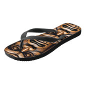 Oude Bewakers: Tiki Wood Art Teenslippers (Schuin)