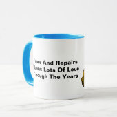 Oude, bewerkte Mok van Teddy Bear (Voorkant links)