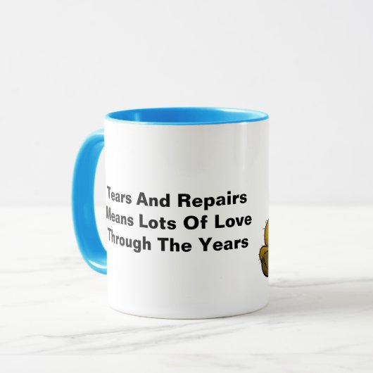 Oude, bewerkte Mok van Teddy Bear (Voorkant links)