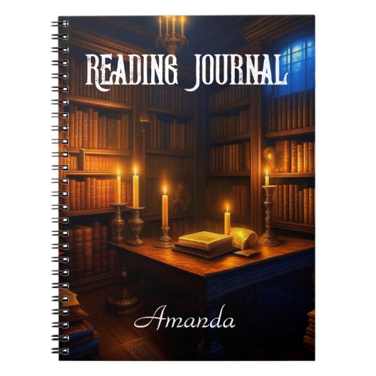 Oude Bibliotheek donkere stemming lezen Notitieboek (Voorkant)