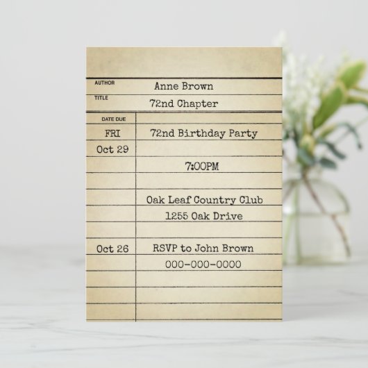 Oude bibliotheek Kaart 72e verjaardag (Staand voorkant)