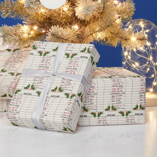 Oude bibliotheek Kaarten voor 2025 Cadeaupapier (Feestdagen)