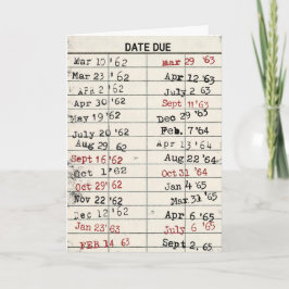 Oude bibliotheekkaart voor Birthday Kaart