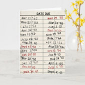 Oude bibliotheekkaart voor Birthday Kaart (Gele Bloem)