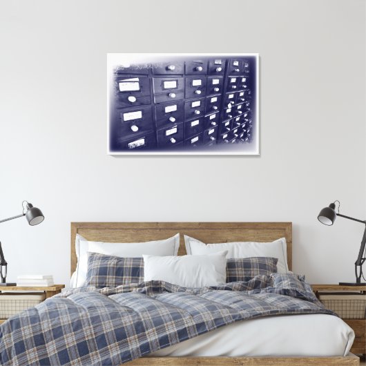 Oude bibliotheekladen canvas afdruk (Insitu (Slaapkamer))
