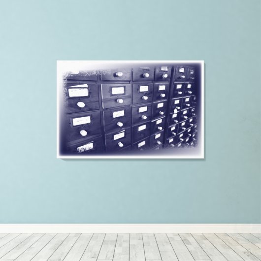 Oude bibliotheekladen canvas afdruk (Insitu (Houten vloer))