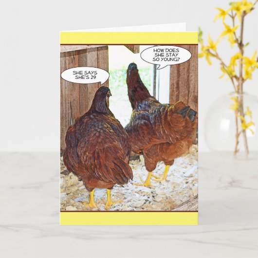 Oude Biddy Verjaardag Kaart (Gele Bloem)