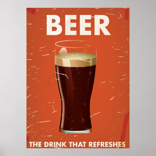 Oude biercommercial poster. poster (Voorkant)