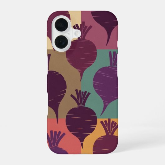 Oude Bietwortelpatroon iPhone 16 Hoesje (Achterkant)