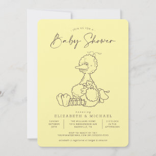 Oude Big Bird babyshower uitnodiging