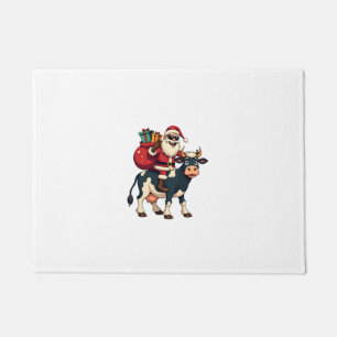 Oude Bigfoot Kerstman Cowboy Koe Kerst Misplaatst  Deurmat