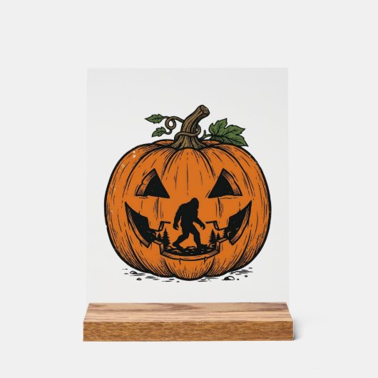 Oude Bigfoot Pompoen Halloween Vector Ontwerp_1 Acryl Bord (Voorkant)