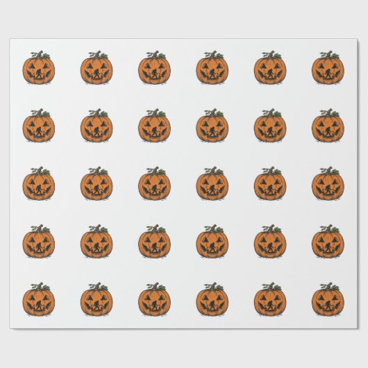 Oude Bigfoot Pompoen Halloween Vector Ontwerp_1 Cadeaupapier (Vlak)