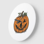 Oude Bigfoot Pompoen Halloween Vector Ontwerp_1 Grote Klok (Hoek)