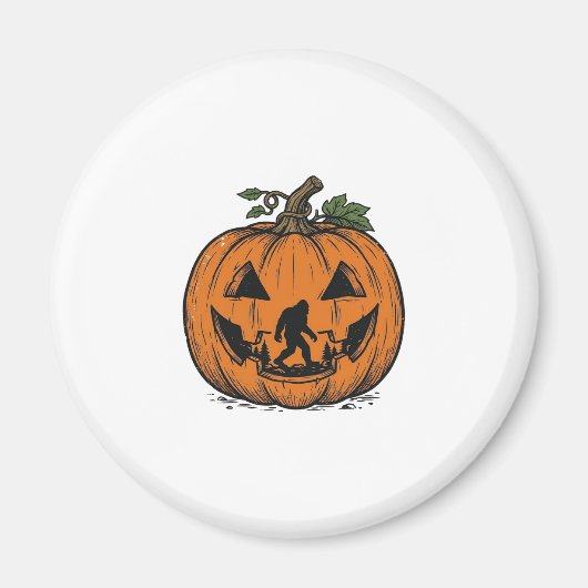 Oude Bigfoot Pompoen Halloween Vector Ontwerp_1 Magneet (Voorkant)