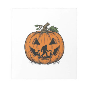 Oude Bigfoot Pompoen Halloween Vector Ontwerp_1 Notitieblok