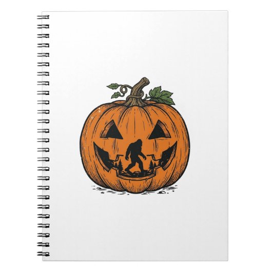 Oude Bigfoot Pompoen Halloween Vector Ontwerp_1 Notitieboek (Voorkant)