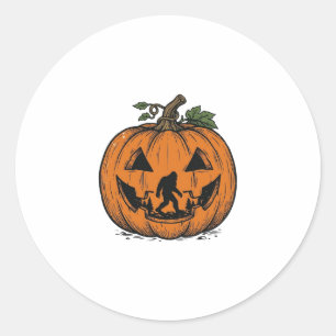 Oude Bigfoot Pompoen Halloween Vector Ontwerp_1 Ronde Sticker