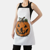 Oude Bigfoot Pompoen Halloween Vector Ontwerp_1 Schort (Insitu)
