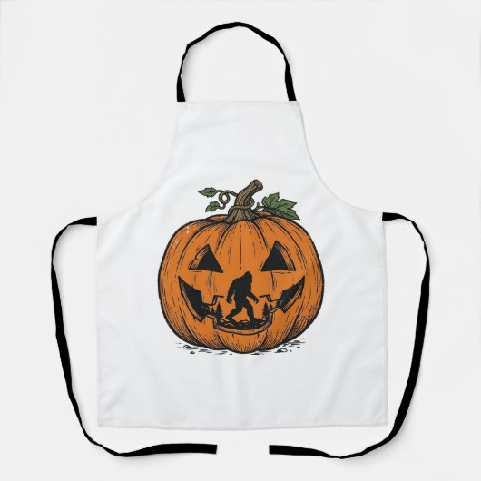 Oude Bigfoot Pompoen Halloween Vector Ontwerp_1 Schort (Voorkant)