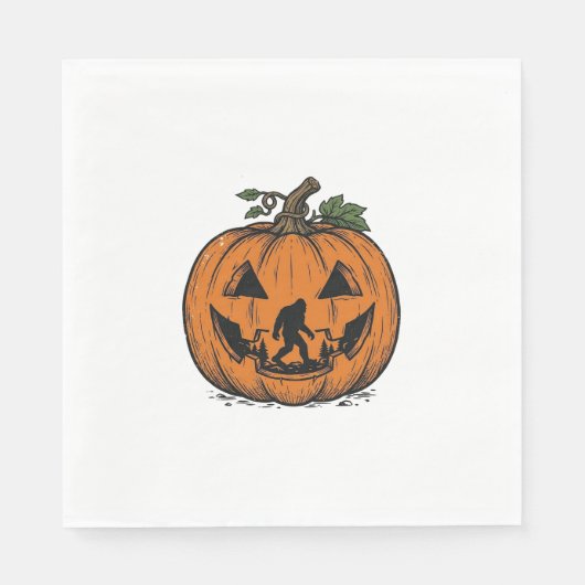 Oude Bigfoot Pompoen Halloween Vector Ontwerp_1 Servet (Voorkant)