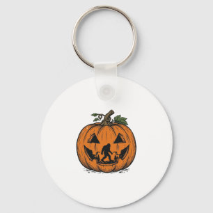 Oude Bigfoot Pompoen Halloween Vector Ontwerp_1 Sleutelhanger