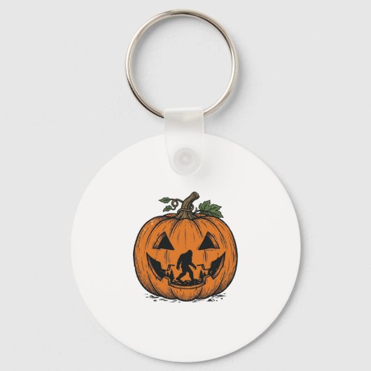 Oude Bigfoot Pompoen Halloween Vector Ontwerp_1 Sleutelhanger (Voorkant)