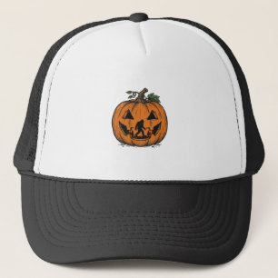 Oude Bigfoot Pompoen Halloween Vector Ontwerp_1 Trucker Pet