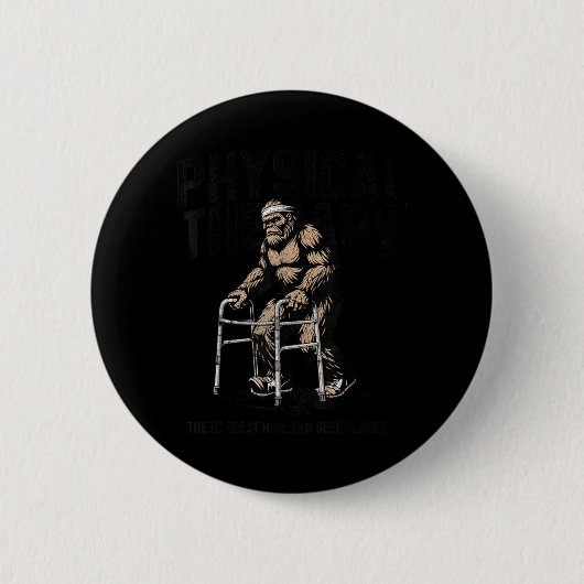 Oude Bigfoot Sasquatch Fysiotherapie Grappig Ronde Button 5,7 Cm (Voorkant)