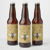 Oude Bij #2 Vervaaagde Antieke Achtergrond Bier Etiket (Flessen)