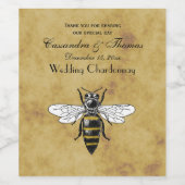 Oude Bij #2 Vervallen Antieke Achtergrond Wijn Etiket (Enkel label)