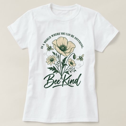 Oude Bij en Wilde Bloemen T-shirt (Design voorkant)