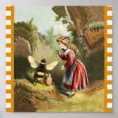 Oude Bij Jonge Meisje Honingpot Poster (Voorkant)