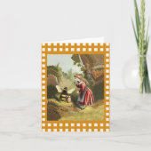 Oude Bij Kleine Meisje Honingpot Kaart (Voorkant)