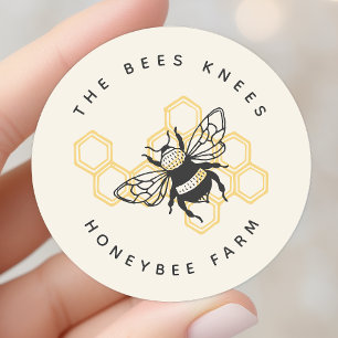 Oude Bij Logo Landelijke Honingbij Imker Ronde Sticker