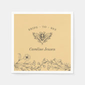 Oude Bij Wilde Bloem Gele Stortbui Servet (Voorkant)