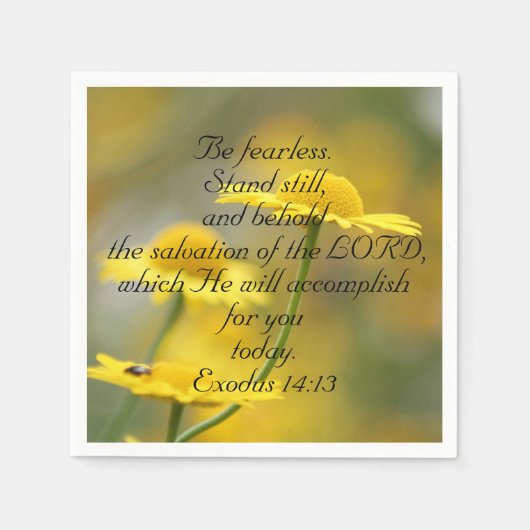 Oude Bijbelscriptcitaat Testament - Exodus 14:13 Servet (Voorkant)