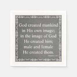 Oude Bijbelscriptcitaat Testament - Genesis 1:27 Servetten