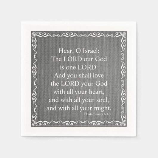 Oude Bijbelscriptie testament - Deuteronomie Servetten (Voorkant)
