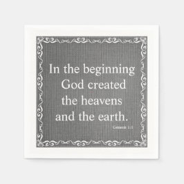 Oude Bijbelscriptie testament - Genesis 1:1 Servetten